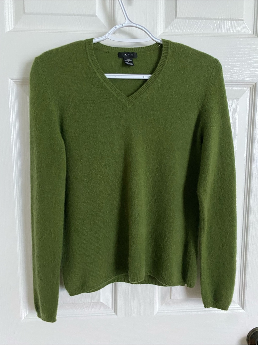 Only Mine Olive Green V-Neck Women's Sweater